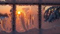 Soft snow accumulates on window edges enhancing the chilly atmosphere Royalty Free Stock Photo