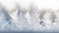 Frost crystals delicately adorn a window with soft, diffused light in winter Generative AI Royalty Free Stock Photo