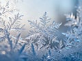 Frost crystals forming abstract pattern on window - AI generated Royalty Free Stock Photo