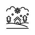 Black line icon for Frost, house and area Royalty Free Stock Photo