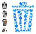 Frost Mosaic Bucket Icon with Snow