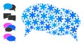 Frost Mosaic Chat Messages Icon with Snowflakes