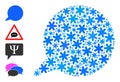 Frost Mosaic Message Icon of Snowflakes