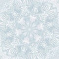 Frost on the glass. Geometric shape like fractal in white and blue tones. Winter background. Royalty Free Stock Photo