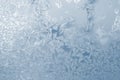 Frost pattern window snowflakes Royalty Free Stock Photo