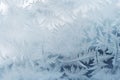 A frost pattern on a windowpane. Ice crystals or cold winter background. Generative AI