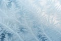 A frost pattern on a windowpane. Ice crystals or cold winter background. Generative AI