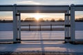 Frost patterns on a farm gate Royalty Free Stock Photo