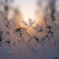 Frost patterns intricately form on a Royalty Free Stock Photo