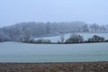 Frost on rural landscape in November Royalty Free Stock Photo