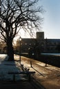 Riverside walk in Haddington on winters morning