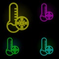 frost sign neon color set icon. Simple thin line, outline vector of automation icons for ui and ux, website or mobile application Royalty Free Stock Photo