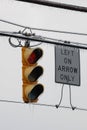 Frost on traffic lights Royalty Free Stock Photo