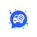 frost warning icon with a car, vector design