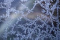 Frost in a window, abstract background