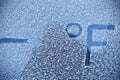 Frost on the windshield, concept of harsh winter for motorists Royalty Free Stock Photo