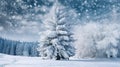 frost winter holiday tree new background fir christmas sky white snow year. Generative AI. Royalty Free Stock Photo