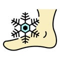 Frostbite foot icon color outline vector