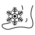 Frostbite foot icon, outline style