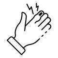 Frostbite hand finger icon, outline style