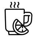Frostbite hot tea cup icon, outline style Royalty Free Stock Photo