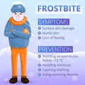 Frostbite infographic, cartoon style