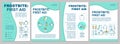 Frostbite therapy, hypothermia first aid brochure template. Flyer, booklet, leaflet print, cover design with linear