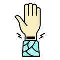 Frostbite wrist hand icon color outline vector