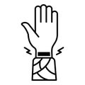 Frostbite wrist hand icon, outline style