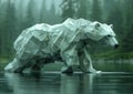 Frostbitten Bear: A Low-Poly Paper Sculpture of a Wild Species i