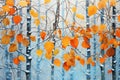 frostbitten leaves with backdrop of trees