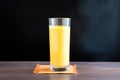 a frostcovered glass of mango lassi indicating a refreshing cold drink