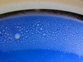 Frosted airplane window