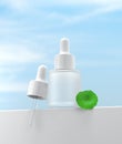 Frosted bottle serum mockup ampoule pipette cica centella cosmetics beauty skincare skin