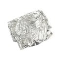 Frosted crumpled piece of foil isolated on white background