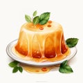 Frosted Custard Watercolor Clipart: Edible Glimmer Illustration