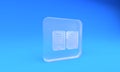 Frosted glass The commandments icon isolated on blue background. Gods law concept. Square frosted glass button. 3D Royalty Free Stock Photo
