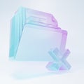 Frosted glass Delete folder icon isolated on white background. Folder with recycle bin. Delete or error folder. Close Royalty Free Stock Photo