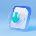 Frosted Glass Download Arrow Icon Royalty Free Stock Photo