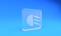 Frosted glass High beam icon isolated on blue background. Car headlight. Square frosted glass button. 3D render Royalty Free Stock Photo