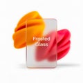 Frosted Glass Panel with Swirling Orange and Pink Shapes Royalty Free Stock Photo