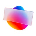Frosted Glass Rectangle Overlay with Colorful Gradient Blob Royalty Free Stock Photo