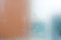 Frosted glass texture with steam & water drops Royalty Free Stock Photo