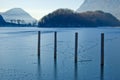 Frosted lake in Italy