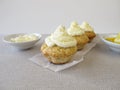 Frosted lemon cupcake Royalty Free Stock Photo