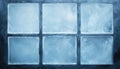 Frosted windowpanes create serene winter atmosphere with icy textures Royalty Free Stock Photo
