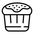 Frosting bun icon outline vector. Bakery glazed cupcake