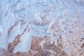 Frostwork on the window with nice colors Royalty Free Stock Photo