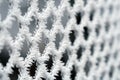 Frosty fence - winter texture Royalty Free Stock Photo