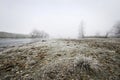 Frosty and foggy winter landscape - horizontal Royalty Free Stock Photo